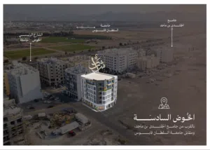 شقة للبيع بمساحة 63 متر - الخوض السادسة بالقرب من جامعة السلطان قابوس- التسليم بعد شهرين
