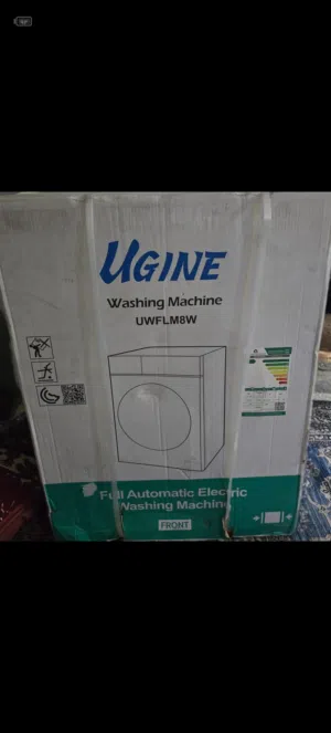 غسالة ماركة ugine لون أبيض ، 8 كيلو  اوتوماتيك فتحة أمامية.