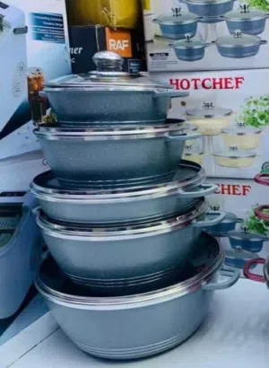 طقم طناجر غرانيت 10 قطع من HOTCHEF