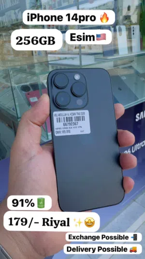 iPhone 14pro256Gb Black color Clean fantastic Less use Esim Device