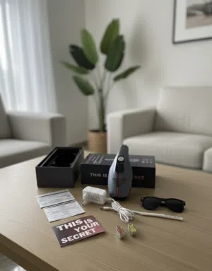 1.	جهاز ليزر Secretreza شبه جديد + عدسات إضافية - استخدم 3 مرات فقط