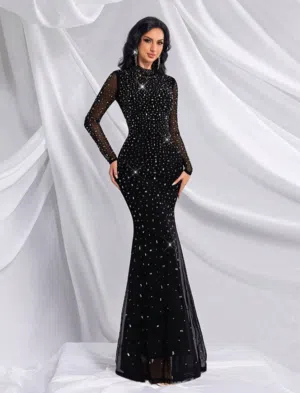 فستان نسائي شيفون مع تطعيم كرستال مع بطانه مطاط شرط الفحص فري سايز حد 85 كيلو متوفر درزن ومفر