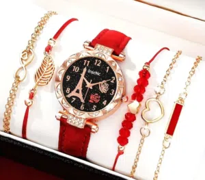 Women’s Fashion Watch & Jewelry Combo – Assorted Colors