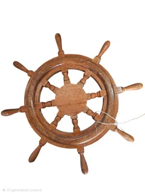 HAND Made Wooden Ship stearing wheel