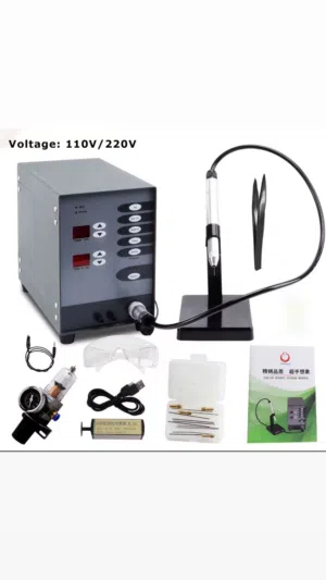 كيلو وثلاثمائة جرام فضة مع خط إنتاج مجوهرات متكامل (13 جهاز): فرن صب، جهاز لحام، حقن شمع، وتنظيف