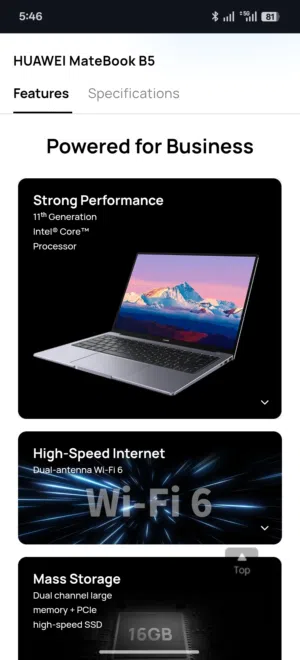 HUAWEI MateBook B5-430 Laptop, 14 inch, 8GB+512G