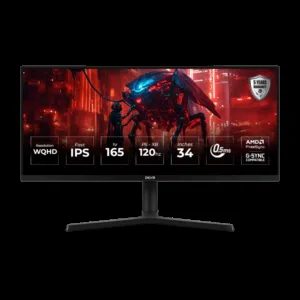 Devo Gaming Monitor - DQI34165 - 34" IPS WQHD 165hz 0.5ms شاشة العاب إحترافية