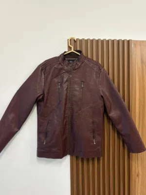 XS LANG Premium Maroon Leather Jacket  XXXL