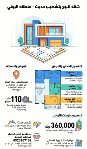 110 m2 3 Bedrooms Apartments for Sale in Tripoli Al-Bivio