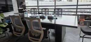 Meeting room table for 8 with 8 chairs