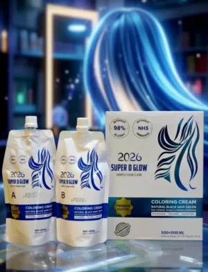 SUPER DGLOW PREMIUM NATURAL BLACK HAIR COLOR (500ML+500ML)