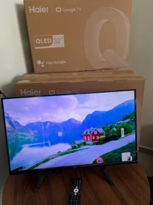 تلفاز Haier QLED 32" Google TV – جودة وصورة رائعة بسعر مميز للبيع تلفاز Haier QLED مقاس 32 بوصة مزود