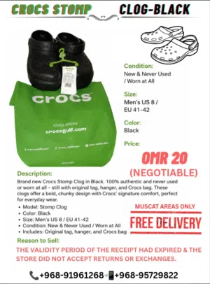 CROCS STOMP - CLOG BLACK