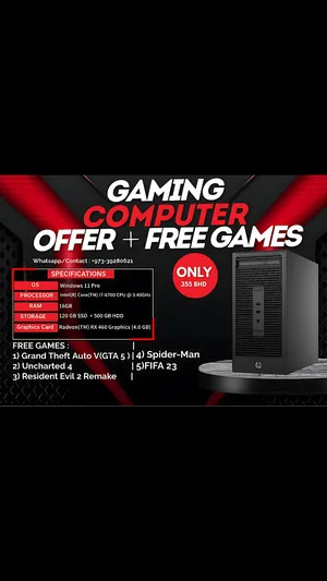 Gaming pc for sale with free games  Contact/Whatsapp : +973-  Only deliver in bahrain