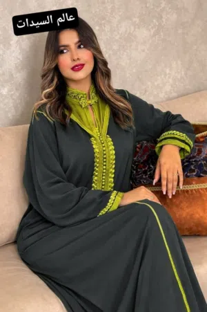 جديييد عالم السيدات  قفطان اجلابة  بسفيفة العقاد  4فيل كريب روزة كليتي مزيان جلابة بالقفطان يا