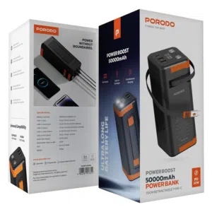 بطارية شحن50000 مللي أمبير من بورودو (20 واط)  Porodo Power Boost 50000mAh Power Bank (PD 20W)