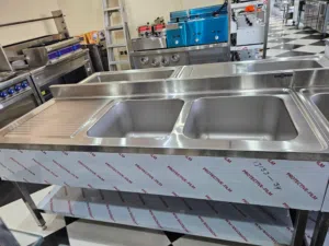 Double bowl sinkSize:1800* 700*850mm  Bowl:500*500*300mm للسعر تواصل معنا  contact us for price