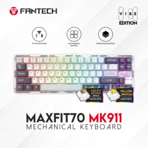 FANTECH MAXFIT70 MK911 WIRELESS 65% MECHANICAL GAMING KEYBOARD – EPIC GREYSCALE