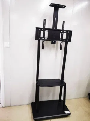 ستاند تلفزيون متحرك معدني مع رف سفلي