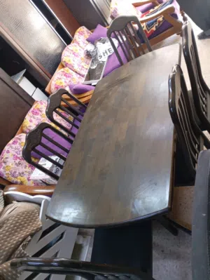 طاولة سفرة مع 6 كراسي خشب زان