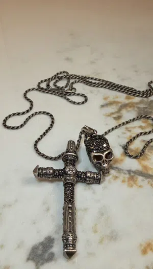 Men’s Silver Cross Pendant Set