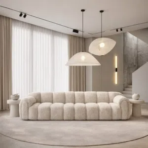 Burgundy tufted modular sofa with chaise - excellent condition