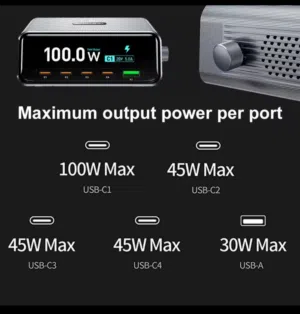 100W Multi-Port Fast Charging Station – High Power USB Hub
