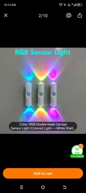 RGB Motion Sensor Wall Light – Double Head Color Changing LED Night Light