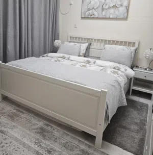 solid wood White Bed Set IKEA like new