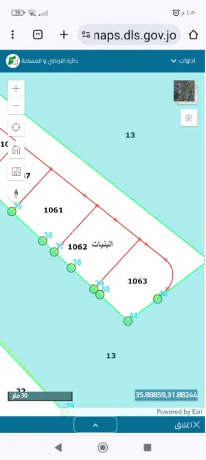 ارض750م في البنيات للبيع