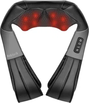 Nekteck Shiatsu Neck & Shoulder Massager with Heat – Deep Tissue Massage Pillow for Neck, Back.