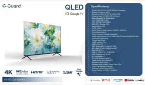 شاشة 50 انش QLED جي جارد سمارت مع كفالة الوكيل الرسمي وقاعده جداريه بأفضل سعر بالمملكه