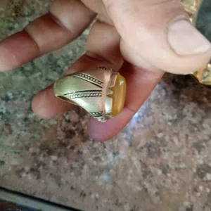 خاتم نحاس عقيق وخاتم فضه
