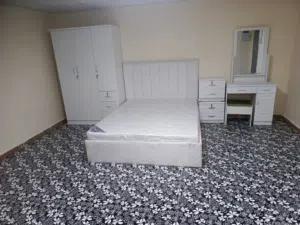 Queen size 150cm by 190cm bedroom set,  3 door wardrobe,  2pc side table And dressing table for sell