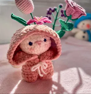 ارنوبة كيوت + افرهول مع هودي  Handmade