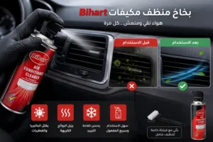 منظف مكيفات Bihart بخاخ 450 مل – لتنظيف المكيف المنزلي والسيارة      حل عملي لتنظيف أجزاء