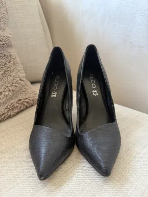 Black Leather High Heels. Brand: ALDO