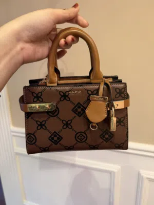ALDO Brown Monogram Handbag with Strap – Elegant & Stylish (Brand new)