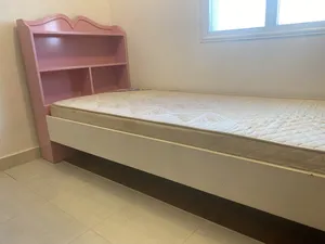 Pink color bed with mattress + 2 shelf...