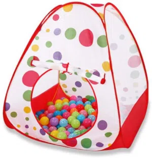 خيمة لعب كرات اطفال مع كرات كبيرة ملونة سهلة الاستخدام وقابلة للحمل بسهولة وتهوية مثالية مع علبة