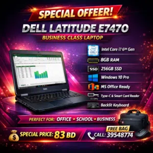 Dell Core i7 6th Gen Laptop 8GB RAM 256GB NVMe SSD 14” FHD – Great for Work & Study