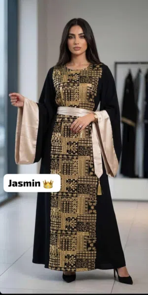 دراعه السلطانه المميزه نقش بالقصب والستراس مقاسات 38 /40 /42 / /46 /48 300 واصل القدس والضفه