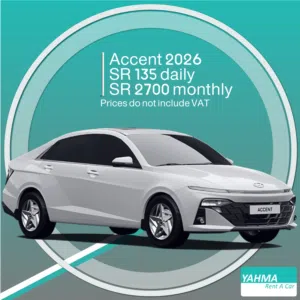 Hyundai Accent 2026 for rent in Khamis Mushait - Free delivery for monthly rental