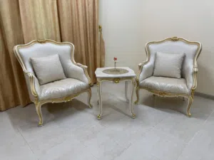 Luxury Sofa Set Like New with Marble Tables طقم كنب فاخر بحكم الجديد مع طاولات رخامLuxury Sofa Set L