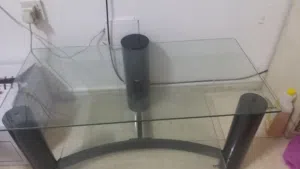 Glass Centre Table with 3 legs in GOOD condition