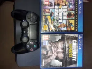 ps4 slim 1tb + DVD GTA v+ DVD call of duty wwi