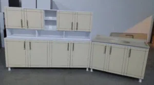 كاونتر mdf  القياس مترين ارضي وملحق مع سنك متر و20