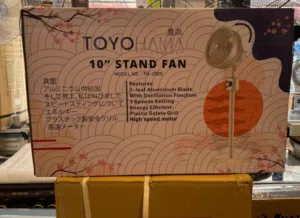 مروحة 10 إنش نوع TOYO HAMA اليابانية شفرات ألمنيوم ثلاث سرعات صوت ناعم ما في ضجيج  تأتي بقدرة 60واط