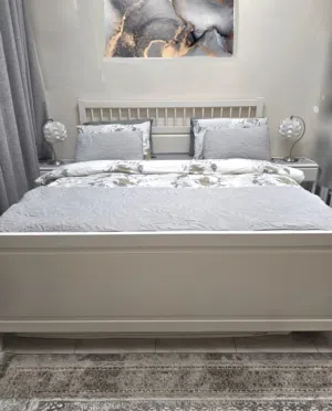 Pure wood White bed set IKEA like new