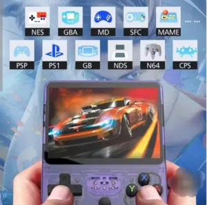 R36S Retro Handheld Game Console 128GB  جهاز ألعاب محمول شبه جديد مع كفر حماية ولزقات